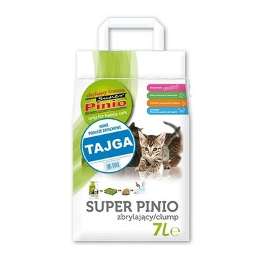 PINIO Kruszon - zapachowy, biodegradowalny żwirek drewniany dla kota, tajga 7l
