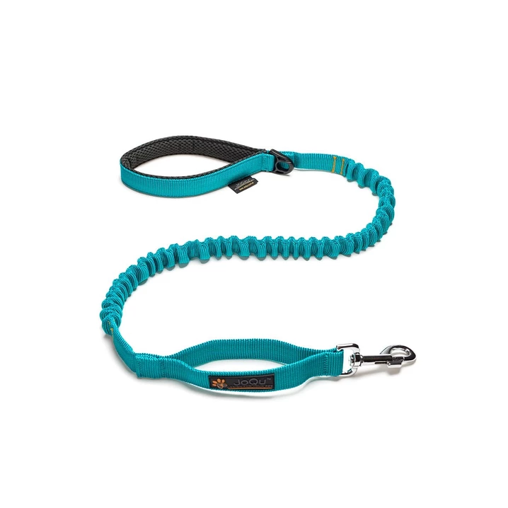 JOQU Damper Leash - smycz dla psa z taśmy rurowej z amortyzatorem, 150-200 cm, turkusowa