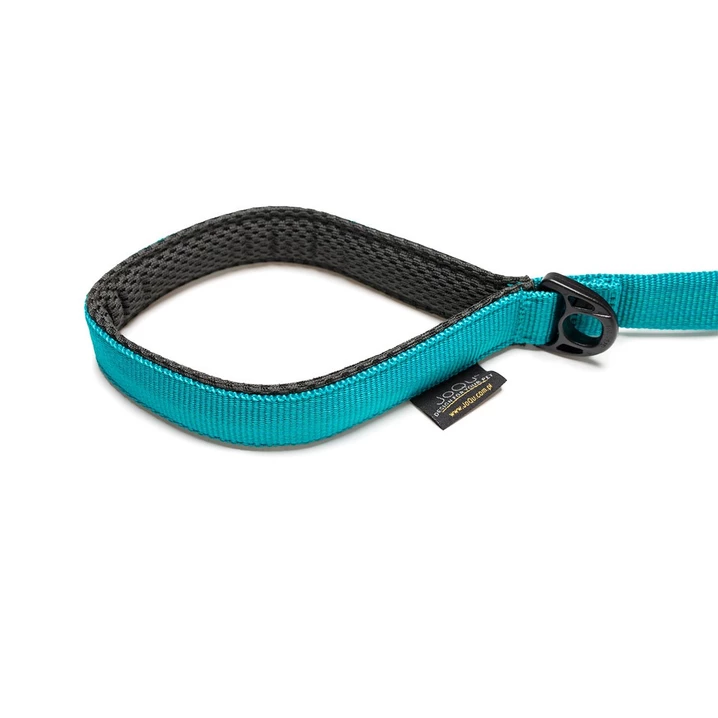 JOQU Damper Leash - smycz dla psa z taśmy rurowej z amortyzatorem, 150-200 cm, turkusowa - 3