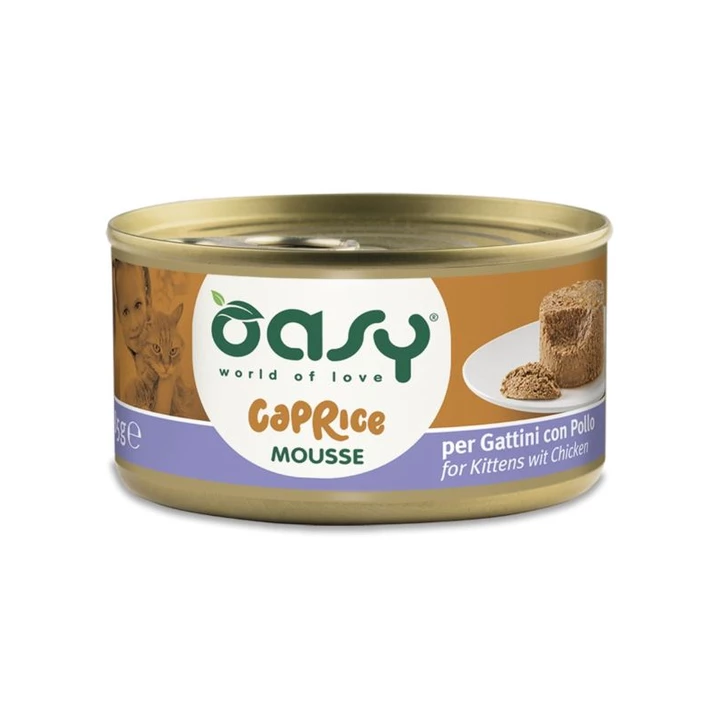 OASY Caprice Mousse - pełnoporcjowa, mokra karma dla kociąt, delikatny mus z kurczakiem 85g