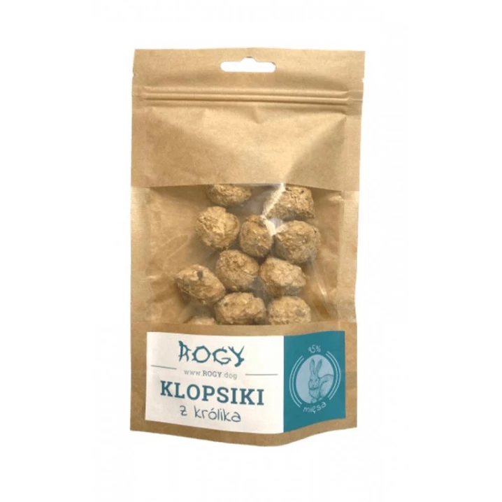 ROGY klopsiki z królika - chrupiące, mięsne kąski dla psa 80g