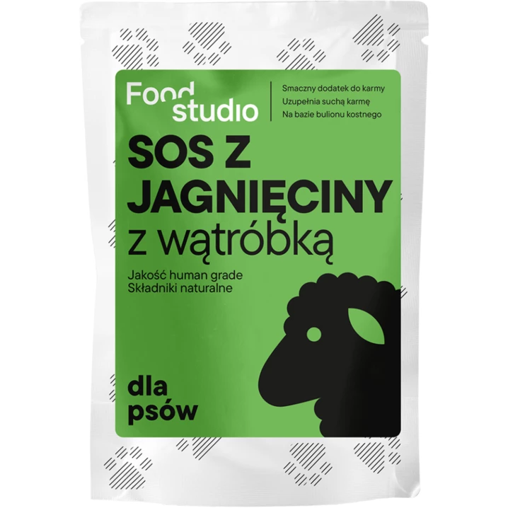 FOOD STUDIO CHEFS Sos dla psów z jagnięciny z wątróbką, pyszny i zdrowy dosmaczacz do karmy dla psa 100ml