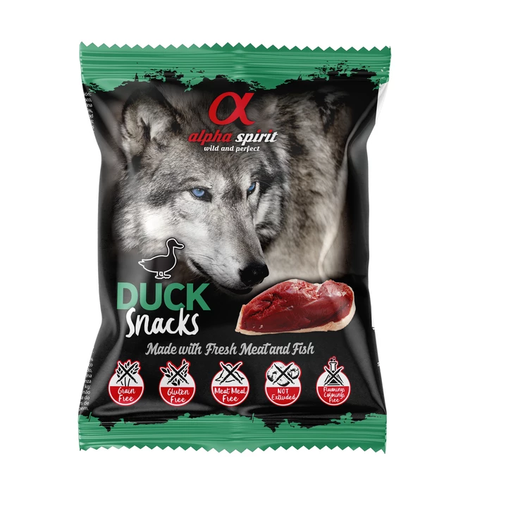 ALPHA SPIRIT Snacks Duck - miękkie smakołyki dla psa z kaczką, w formie małych kosteczek 50g