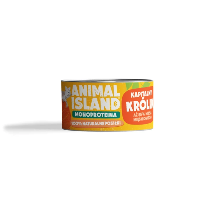 ANIMAL ISLAND monobiałkowa mokra karma dla kotów, aż 85% mięsa mięśniowego, królik 100g