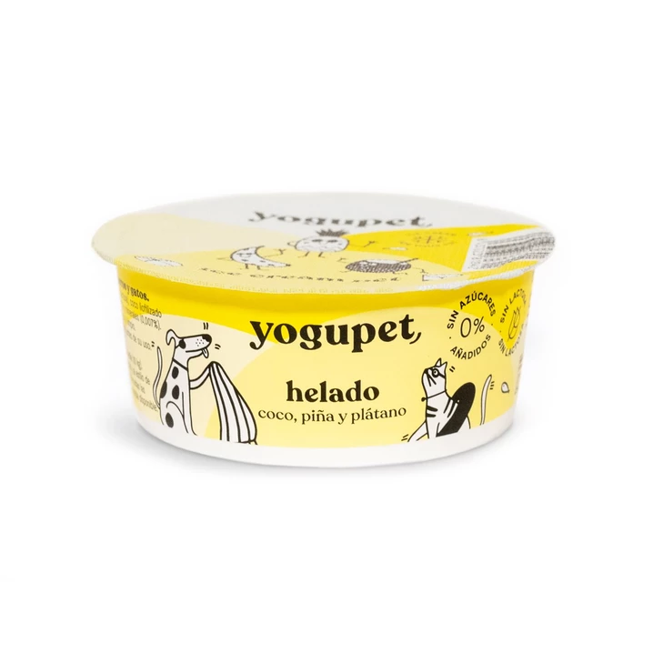 YOGUPET Yellow Ice - lody dla psa i kota, jogurt do mrożenia z kokosem, ananasem i bananem 110g