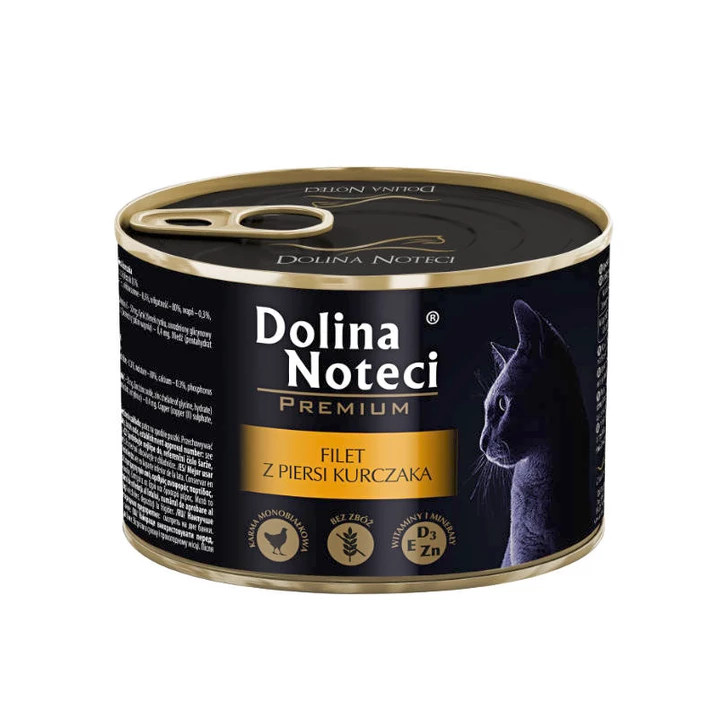 DOLINA NOTECI Premium - monobiałkowa, mokra karma dla kota, filet z kurczaka 185g