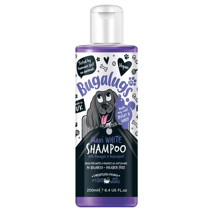 BUGALUGS Maxi White Shampoo - szampon do białej sierści psa, uwydatniający kolor włosa, koncentrat 250ml