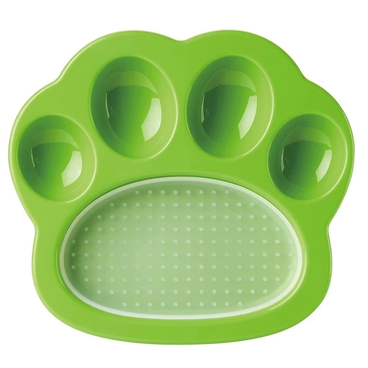 PET DREAM HOUSE Paw 2in1 mini - miska spowalniająca i mata do wylizywania 2w1, zielona - 2