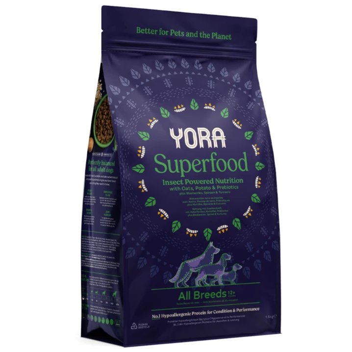 YORA Mono Insect Superfood -  sucha karma dla psów z alergiami,  białko insektów