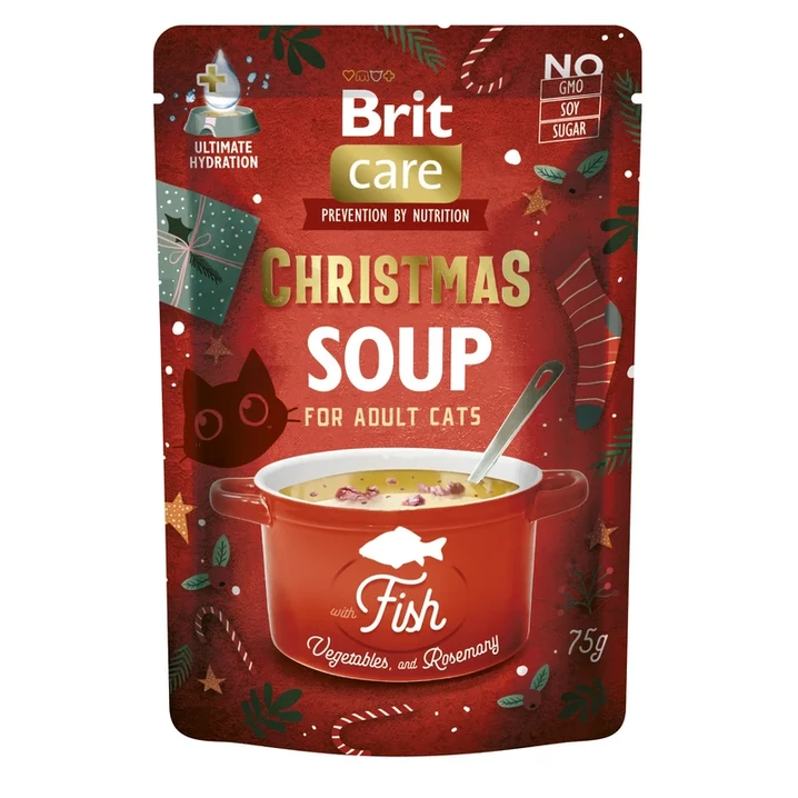 Brit Care Cat Christmas Soup - świąteczna zupka dla kota z rybą, warzywami i rozmarynem 75g