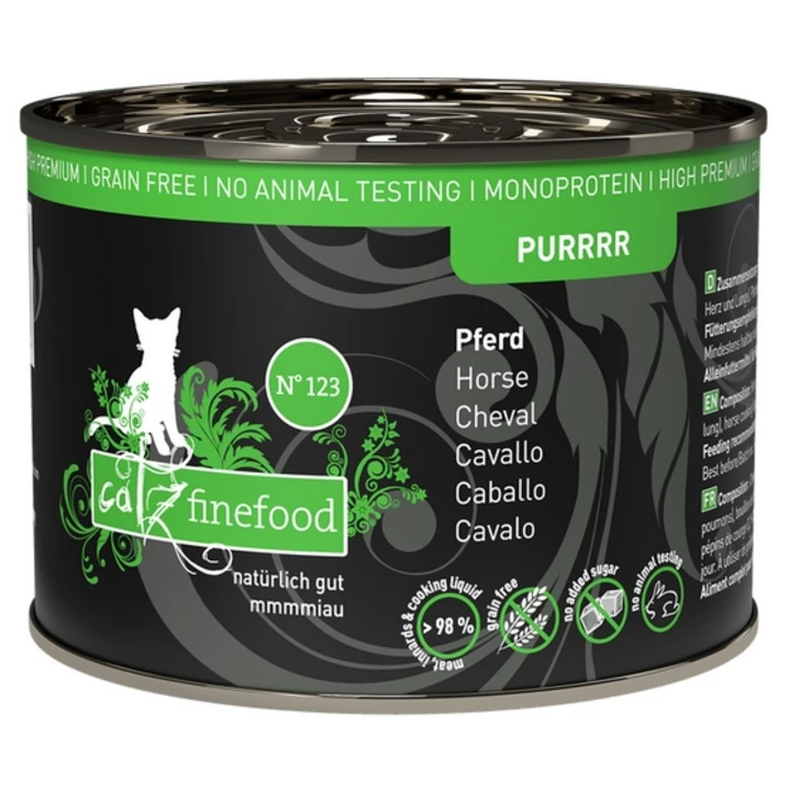 CATZ FINEFOOD Purrrr - bezzbożowa, monobiałkowa, mokra karma dla kota, konina 200 g