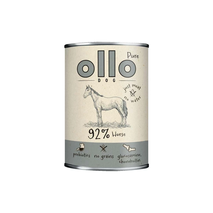 OLLO Pure Horse - mokra karma dla psa o bardzo wysokiej zawartości mięsa mięśniowego, konina 400g