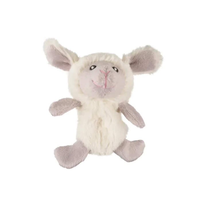 FLAMINGO Little Sheep Catnip - pluszowa zabawka dla kota, owieczka wypełniana kocimiętkowym wkładem 12 cm - 2