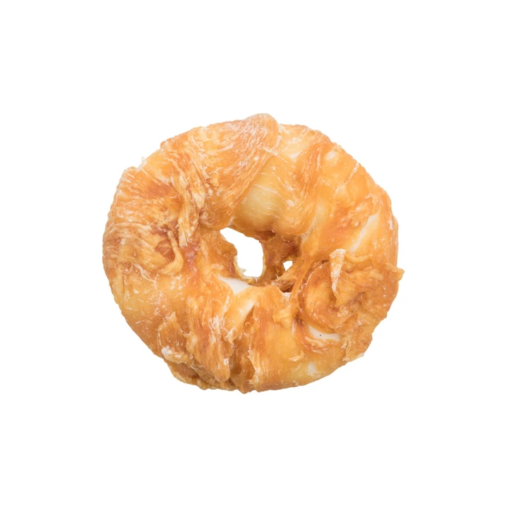 TRIXIE Denta Fun -  mięsny donut dla psa ze skóry wołowej owinięty kurczakiem 10 cm - 2