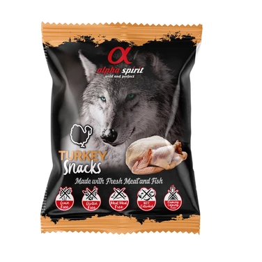 ALPHA SPIRIT Snacks Turkey - miękkie smakołyki dla psa z indykiem, w formie małych kosteczek 50g