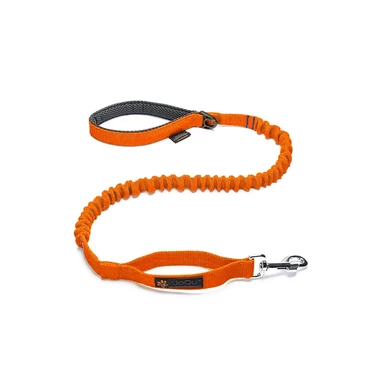 JOQU Damper Leash - super wytrzymała smycz z taśmy rurowej z amortyzatorem, pomarańczowa 150-200 cm