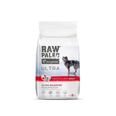 RAW PALEO Ultra Medium/Large Adult - monoproteinowa, sucha karma dla psów dorosłych ras średnich i dużych, wołowina 2kg