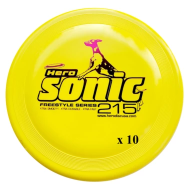 HERO SUPERSONIC 215 FRISBEE - frisbee dla psa o dużej wytrzymałości i długim locie, żołte