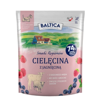 BALTICA Smaki Regionów - sucha karma dla dorosłego psa małej rasy, cielęcina z jagnięciną 1kg