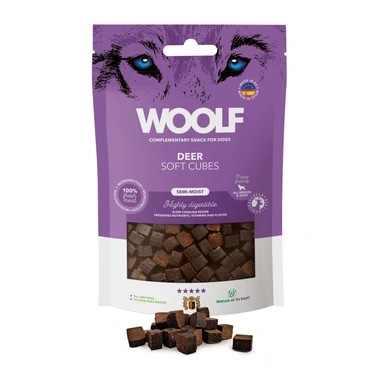 WOOLF Soft Cubes - monoproteinowe smakołyki dla psa, miękkie kosteczki z jelenia 100 g