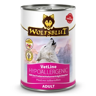 WOLFSBLUT VetLine Hypoallergenic - bezzbożowa, mokra karma dla psów z alergią i nietolerancją pokarmową, konina 395g