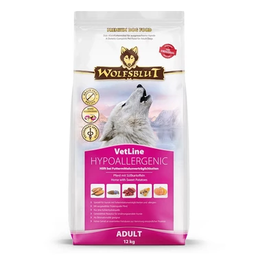 WOLFSBLUT VetLine Hypoallergenic - sucha karma dla psów z alergią i nietolerancją pokarmową, konina 2kg