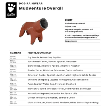 HURTTA Mudventure Overall Eco Cinnamon - nieprzemakalny kombinezon dla psa, cynamonowy - 9