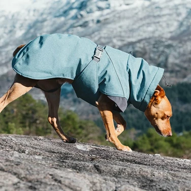 HURTTA Expedition Parka Bilberry - bardzo ciepła wodoodporna kurtka zimowa dla psa, szaro-niebieska