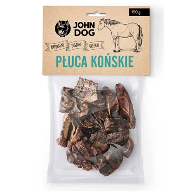 JOHN DOG płuca końskie  - naturalna, suszona przekąska dla psów 150g