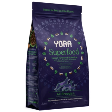 YORA Mono Insect Superfood -  sucha karma dla psów z alergiami,  białko insektów 1,5 kg