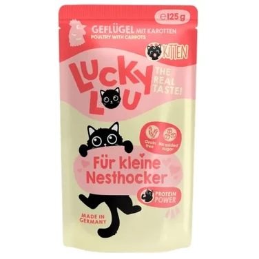 Lucky Lou Lifestage Kitten - wysokomięsna, mokra karma dla kociąt, drób 125g