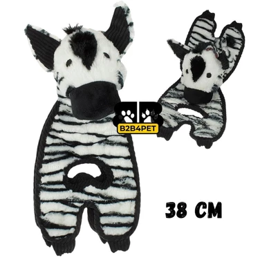 PAC Zebra - duża, pluszowa zabawka dla psa z 8 piszczałkami i szeleszczącym materiałem 38cm