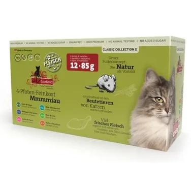 CATZ FINEFOOD Classic Collection II - wysokomięsna, mokra karma dla kotów dorosłych 12x85g, różne smaki - 2